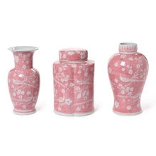 Load image into Gallery viewer, Hand-Painted Pink Chinoiserie Vases / Jar