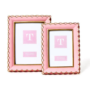 Pink and Gold Scalloped Picture Frames