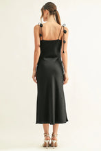 Load image into Gallery viewer, Adelyn Rae Emmy Twisted Chest Bias Midi Slip Dress | Black