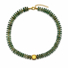 Load image into Gallery viewer, Chunky Seafoam Jade Flat Gemstone Necklace