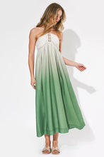 Load image into Gallery viewer, Adelyn Rae Celine Ombre Halter Maxi Dress | Green/Cream