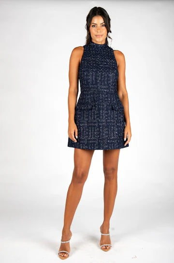Sincerely Ours Darcy Dress | Navy Tweed