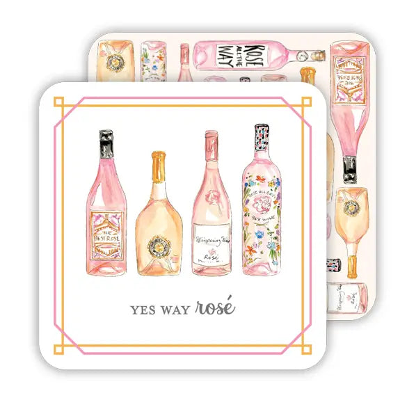 Rosé Bottles Paper Coaster Set