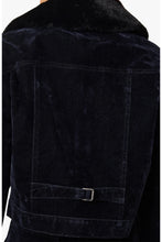 Load image into Gallery viewer, Habitual Fur Collar Cropped Jacket | Navy