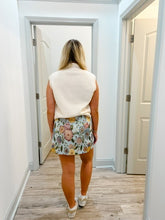 Load image into Gallery viewer, Aureum Jacquard Button Down Mini Skirt | Blue Floral