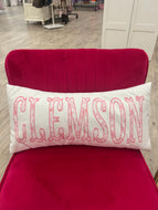 Pink Floral Clemson Pillow