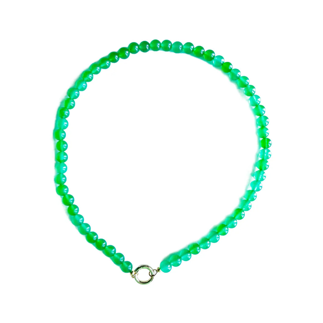 Green Jade Mini Gumball Necklace