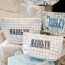 Load image into Gallery viewer, Blue Trellis Clear Coat Toiletry Bag