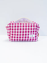 Load image into Gallery viewer, Sorority Gingham Quilted Makeup Bag