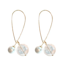 Load image into Gallery viewer, Pearl and Glass Statement Threader Earrings