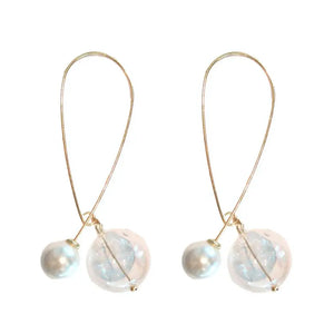 Pearl and Glass Statement Threader Earrings