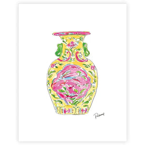 Yellow Chinoiserie Art Print