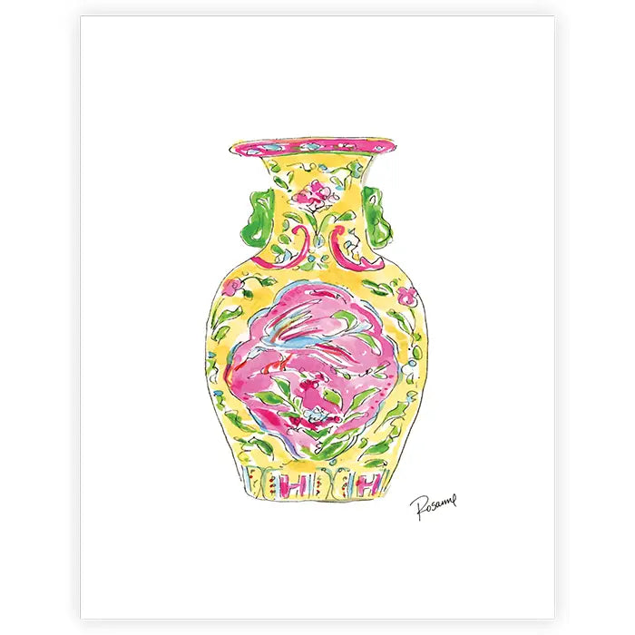 Yellow Chinoiserie Art Print