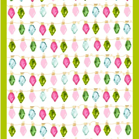 Double Sided Holiday Lights Tea Towel