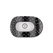 Load image into Gallery viewer, Teleties Black Polka Dot Party Medium Flat Round Hair Clip