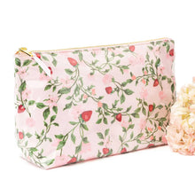 Load image into Gallery viewer, Clear Coated Travel Cosmetic Case - Botanical Berry