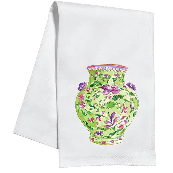 Green Chinoiserie Ginger Jar Kitchen Towel