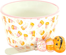 Load image into Gallery viewer, Pink Candy Corn Bowl &amp; Spreader Set
