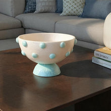 Load image into Gallery viewer, Marbled Resin Hobnail Footed Bowl