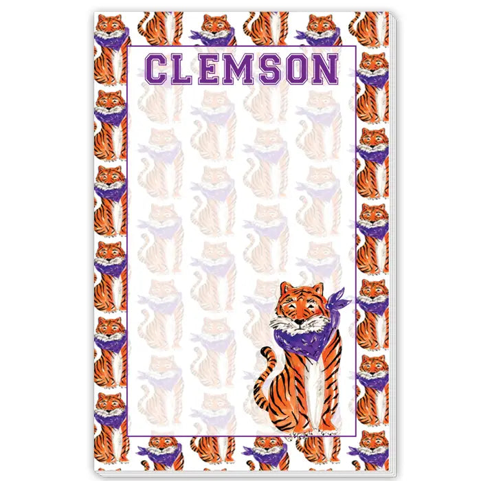 Clemson Orange & Purple Tiger Large Notepad