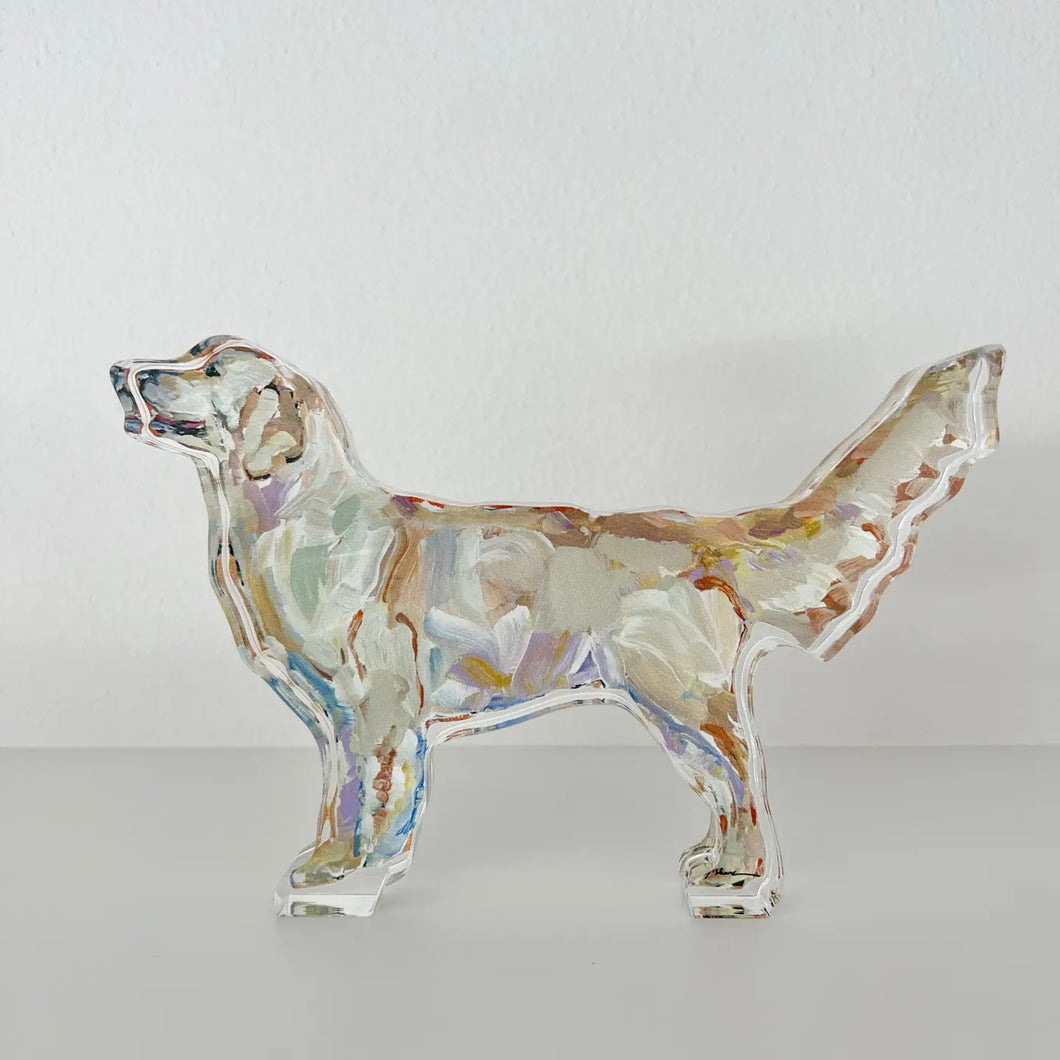 Golden Retriever Light Acrylic Shelfie Large