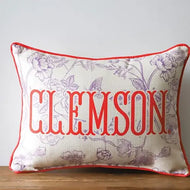 Clemson Toile Piped Pillow