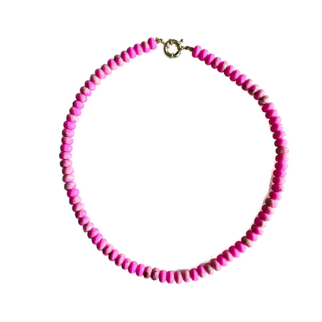 Pink Jasper Candy Necklace