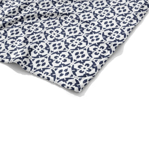 Laura Park Porto Tiles Navy Fleece Blanket
