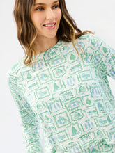 Load image into Gallery viewer, Annie Pajama Set | Yuletide Vignettes Blue