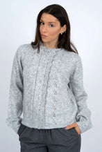 Load image into Gallery viewer, Asiarpak Long Sleeve Crew Neck Cardigan | Grey Cloud