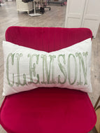 Sage Watercolor Clemson Pillow