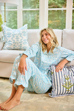 Load image into Gallery viewer, Brooks Avenue Scalloped Pajama Set Long | Blue Chintz