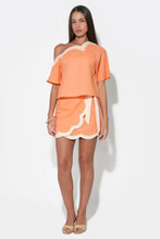 Load image into Gallery viewer, Adelyn Rae Kennedy Scalloped Linen Wrap Mini Skirt