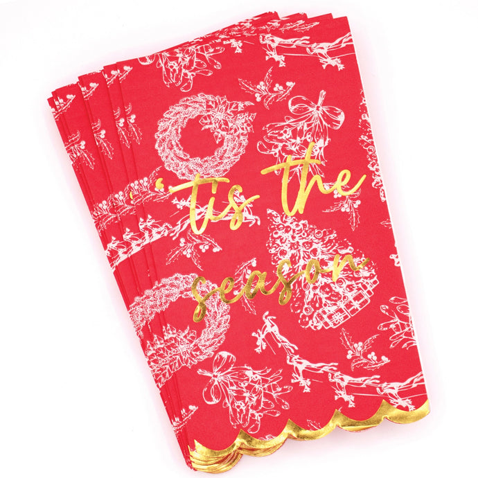 Red Toile Guest Towels