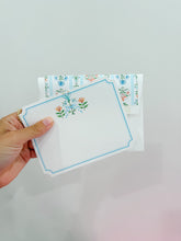 Load image into Gallery viewer, Blue &amp; Orange Floral Flat Ticket Notecard Set
