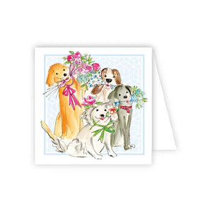 Handpainted For You Puppies with Posies Enclosure Card
