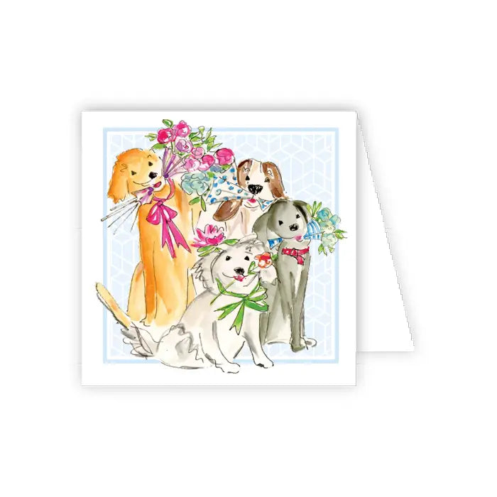 Handpainted For You Puppies with Posies Enclosure Card
