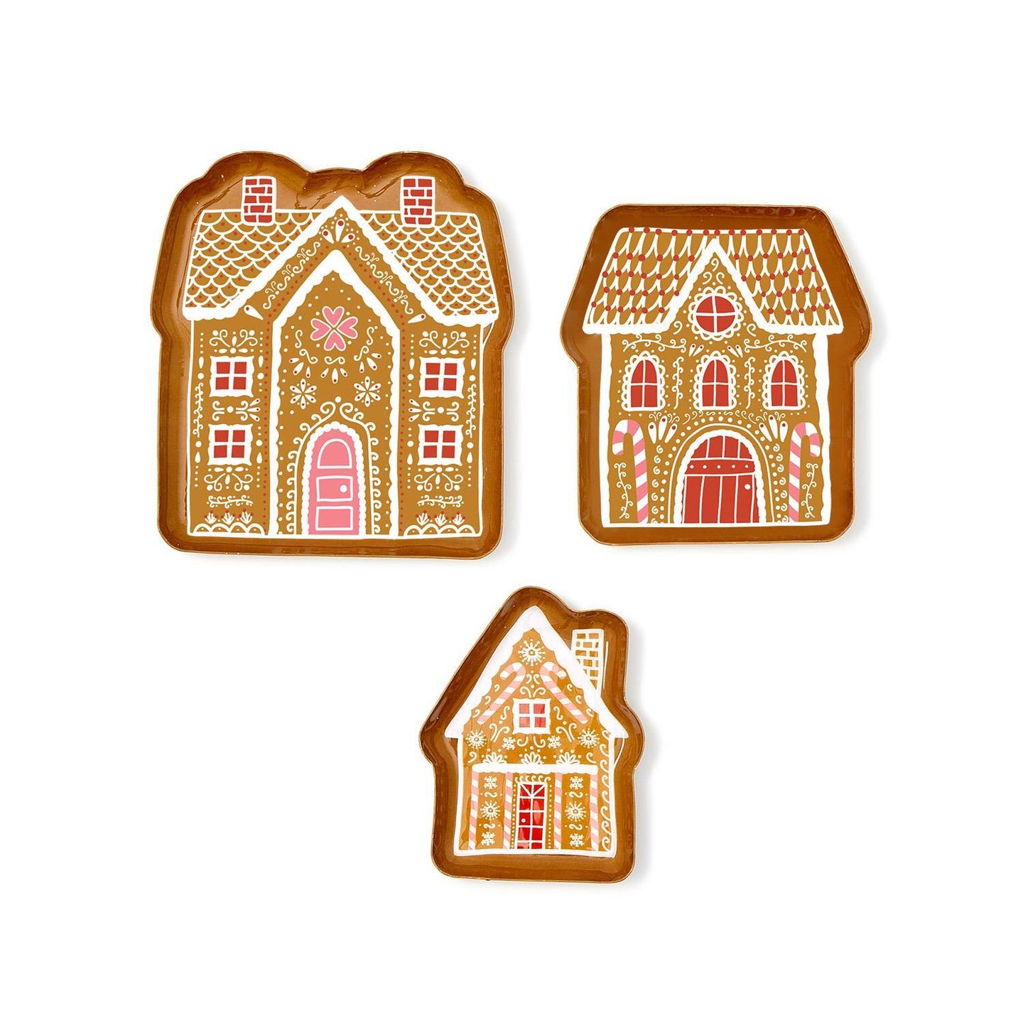 Enamel Holiday Gingerbread House Plates