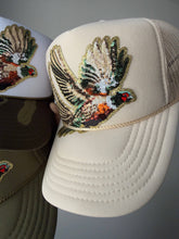 Load image into Gallery viewer, Fly Girl Sequin Pheasant Trucker | Beige