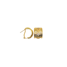 Load image into Gallery viewer, 18K Gold Textured Huggie Earrings