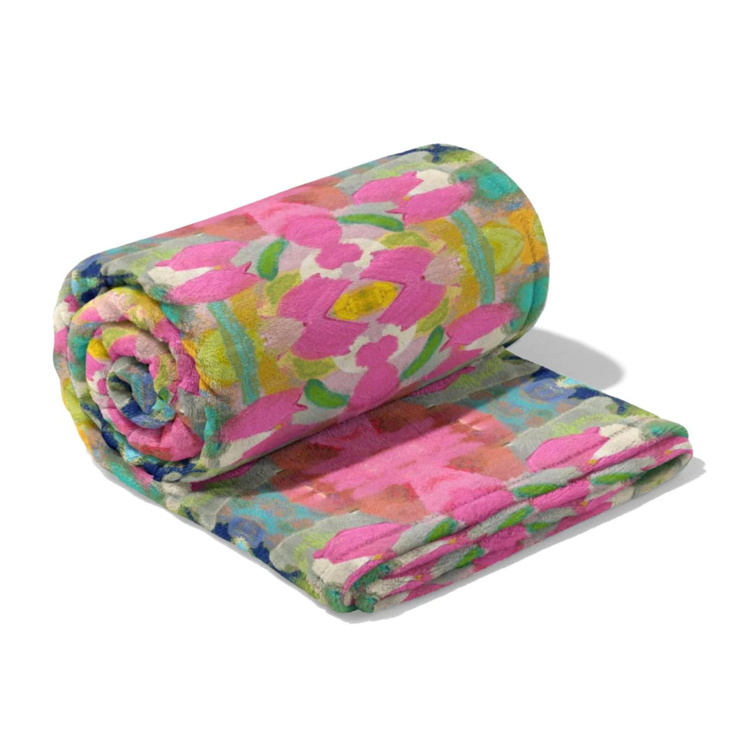 Laura Park Pink Paradise Fleece Blanket