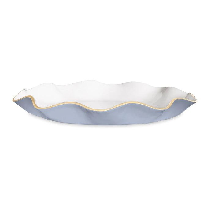 Beatriz Ball Encanto Carola Large Round Platter | Periwinkle and White