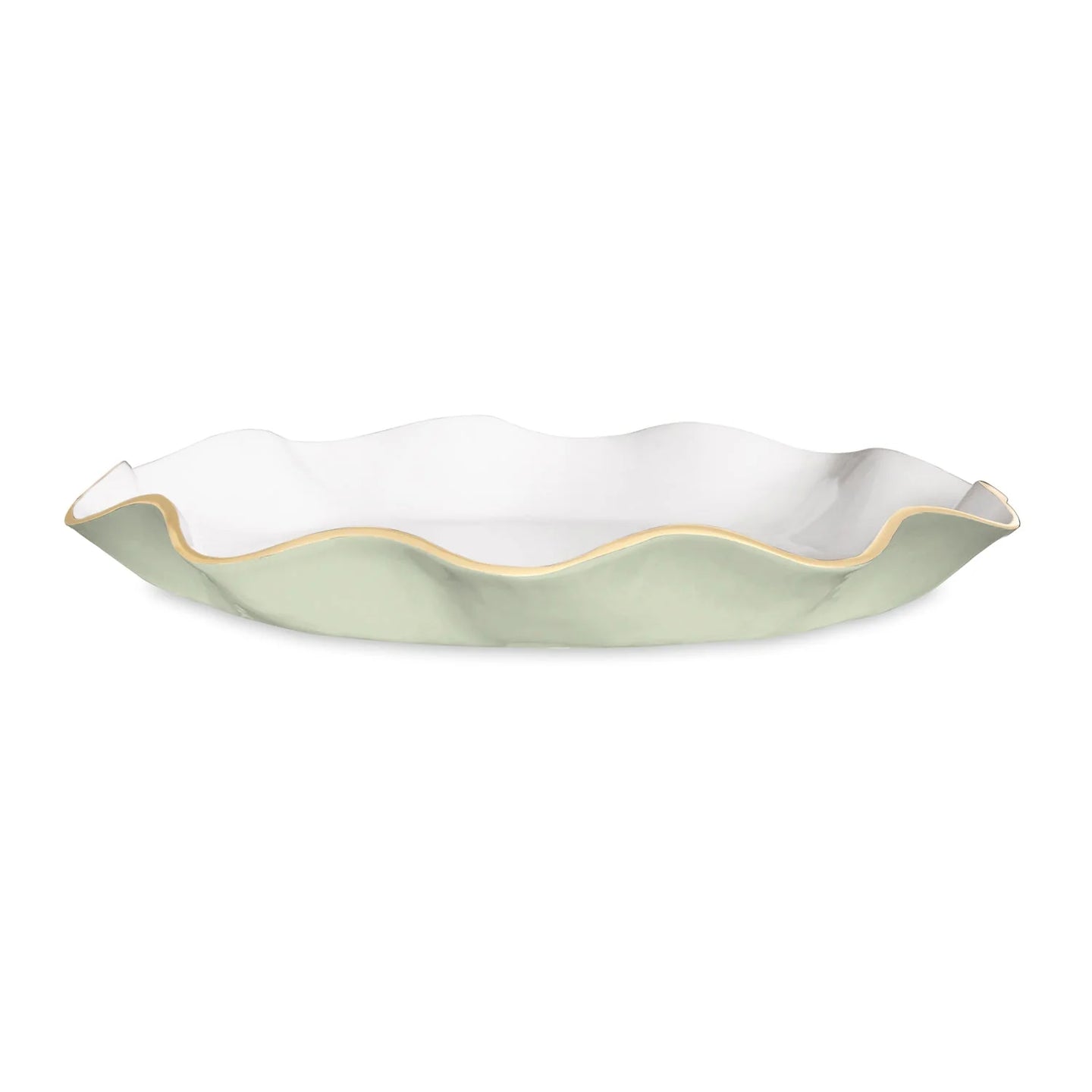 Beatriz Ball Encanto Carola Large Round Platter | Pistachio and White