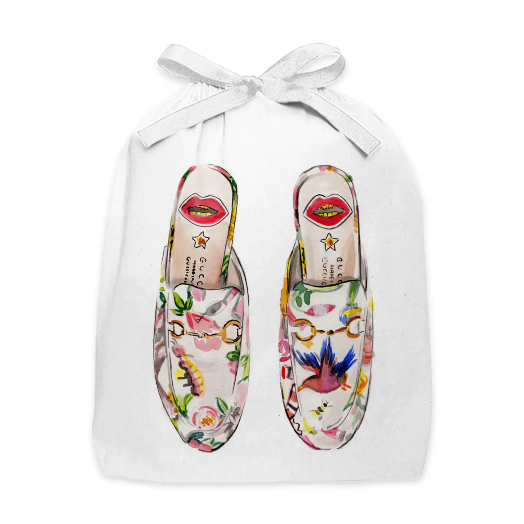 Drawstring Bag | Floral Slides