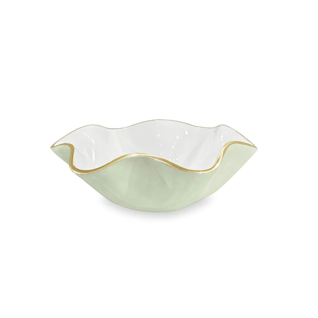Beatriz Ball Encanto Carola Small Round Bowl | Pistachio and White