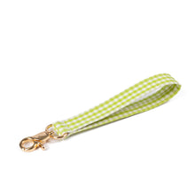 Load image into Gallery viewer, Green Gingham Wristlet Keychain