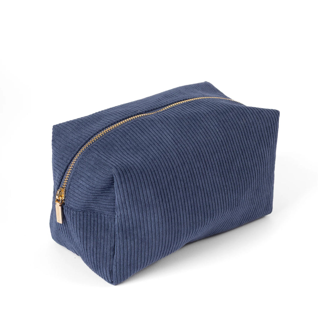Navy Corduroy Cosmetic Bag