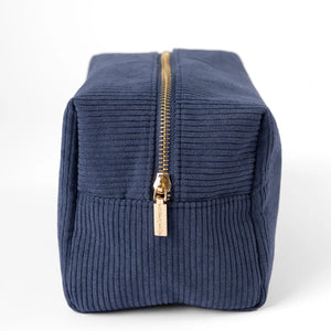 Navy Corduroy Cosmetic Bag