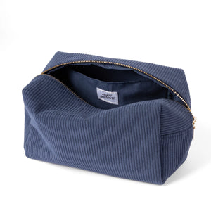 Navy Corduroy Cosmetic Bag