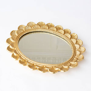 Scalloped Mirrored Tray